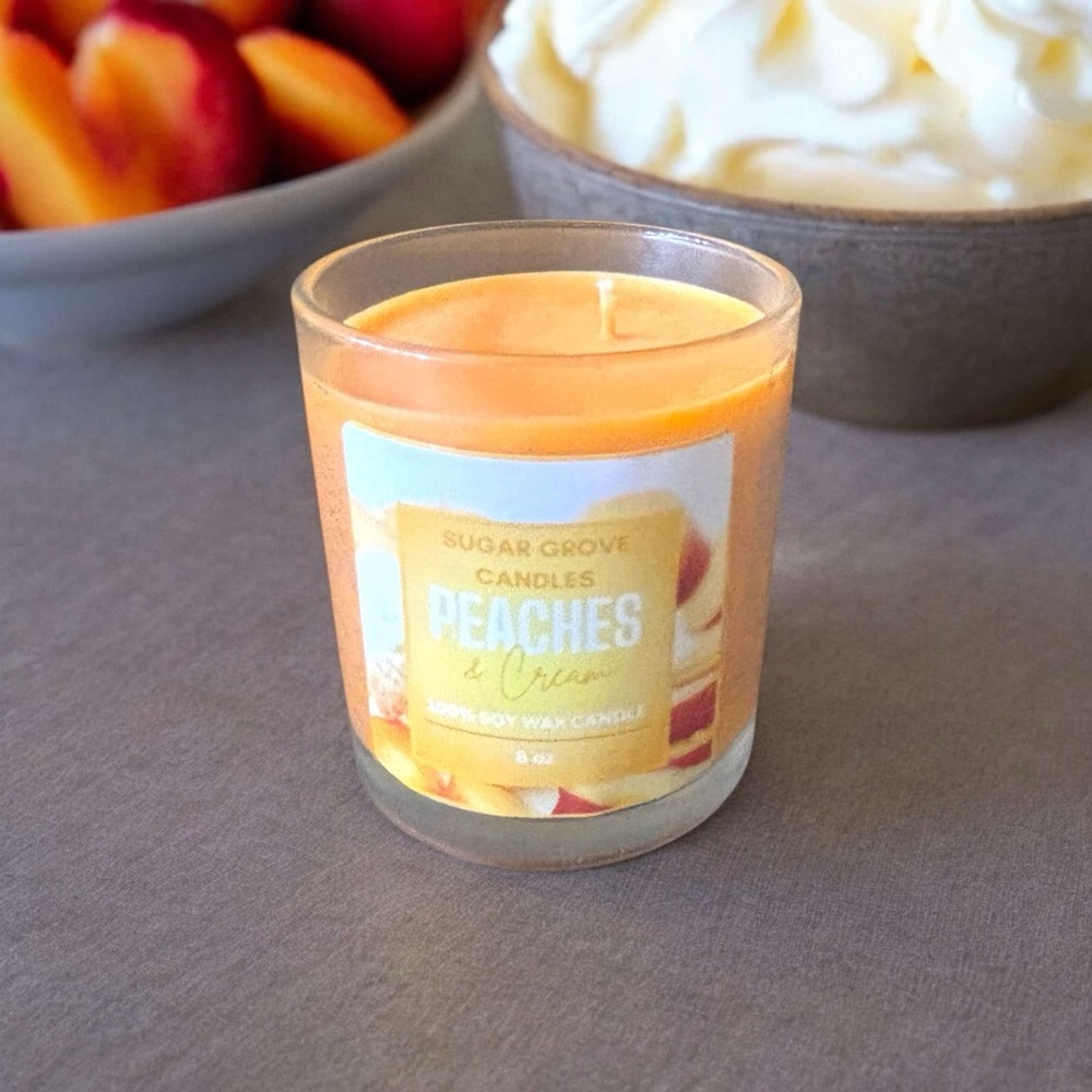 Sugar Grove Candle 10 oz Peaches & Cream Single Wick Candle
